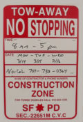 Street parking sign: construction