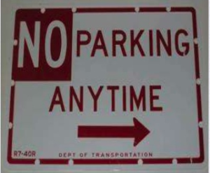 NYC street parking: No Parking Anytime sign