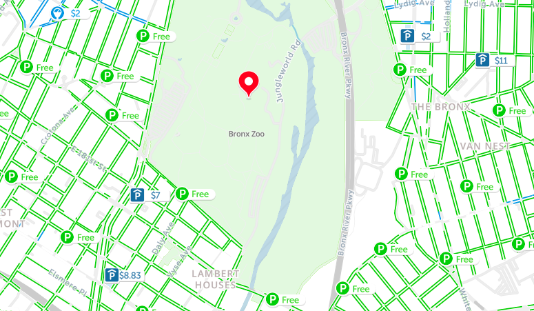 bronx zoo parking map nyc