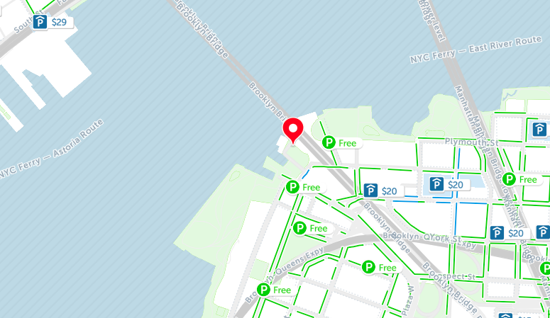 brooklyn bridge parking map nyc