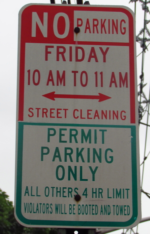 Hoboken Street Cleaning sign