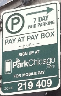 chicago meter parking sign
