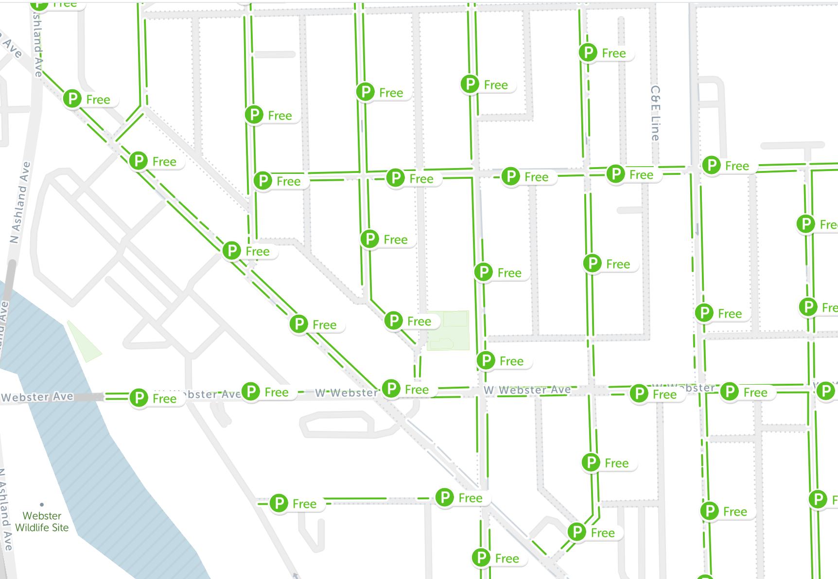 2023 : Map of Free Parking in Chicago - SpotAngels