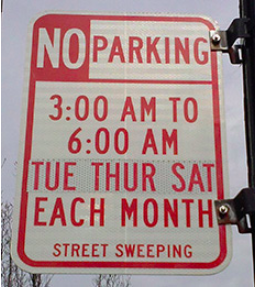 oakland street cleaning sign