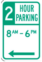 LA 2 hour parking limit sign spot angels