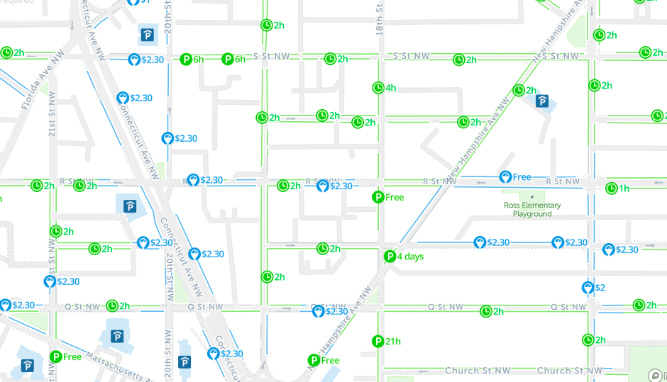 dc street parking map spot angels