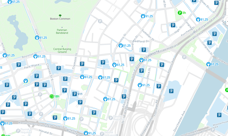 free parking map of boston