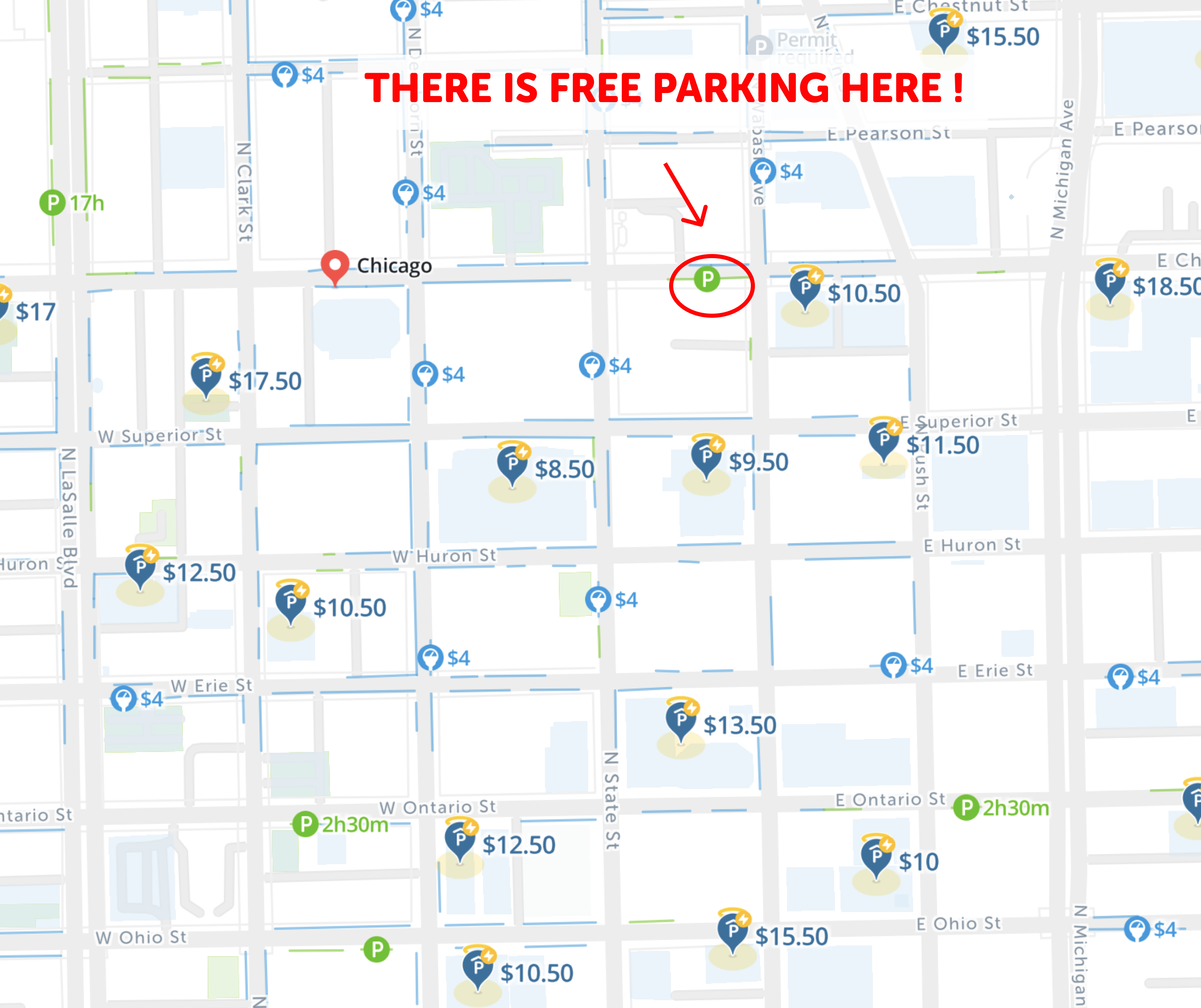 chicago street parking map 2020 Map Of Free Parking In Chicago Spotangels chicago street parking map