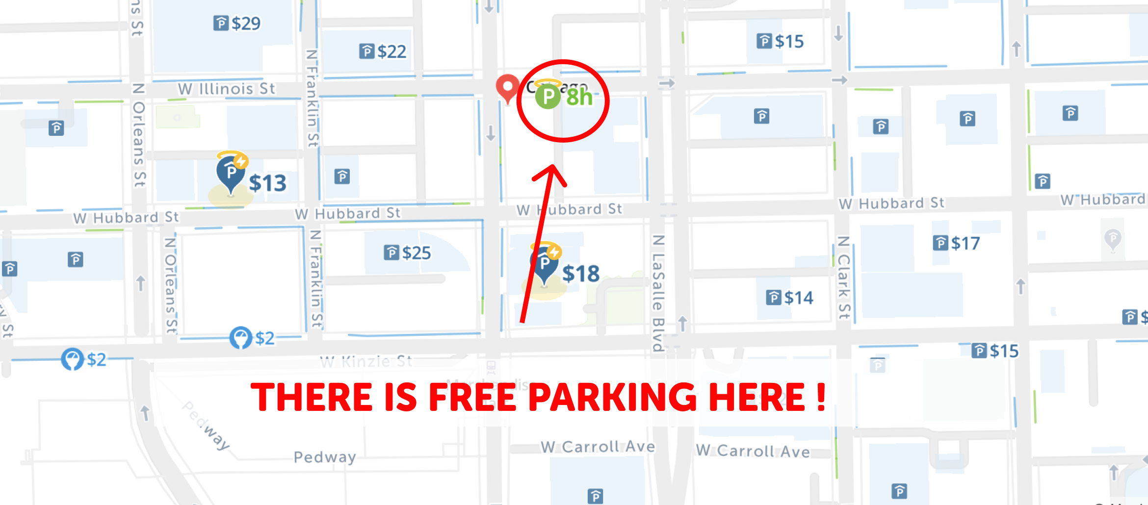 2023 : Map of Free Parking in Chicago - SpotAngels