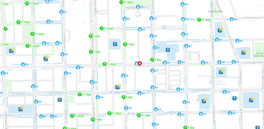 2020 Map Of Free Parking In Chicago Spotangels