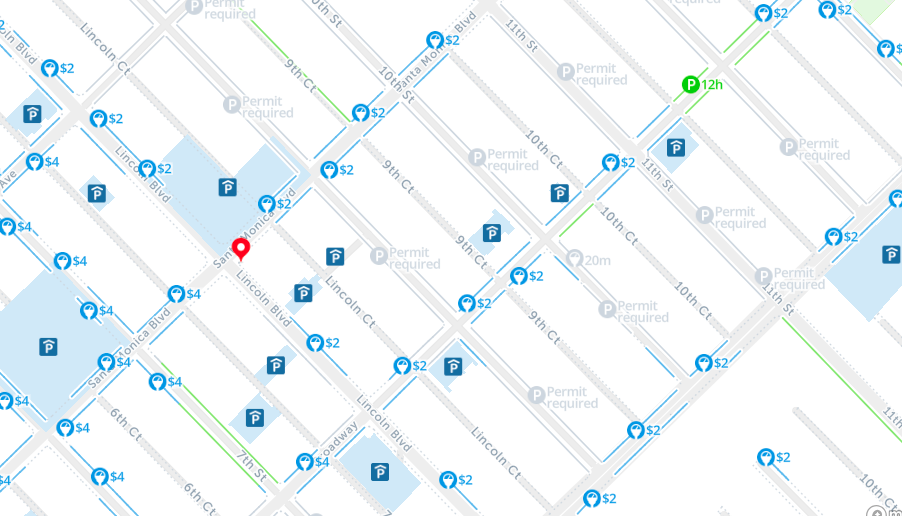 2023 : Map of Free Parking in Santa Monica - SpotAngels