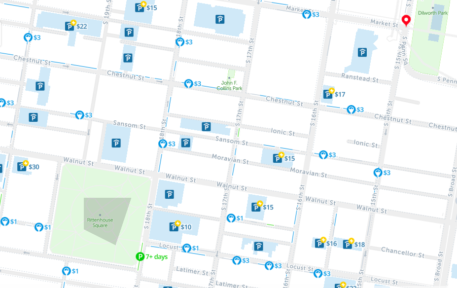 map of philadelphia free parking spot angels