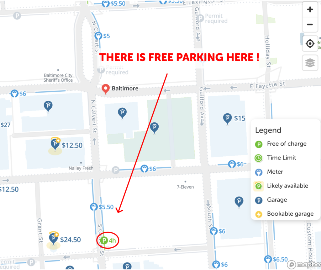 Parking Map Baltimore