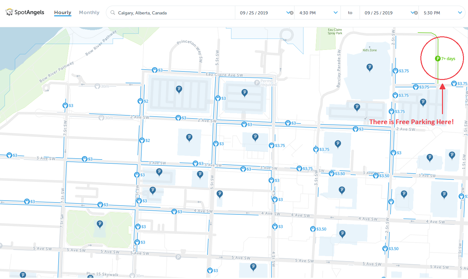 Free Parking Map Calgary Ab 