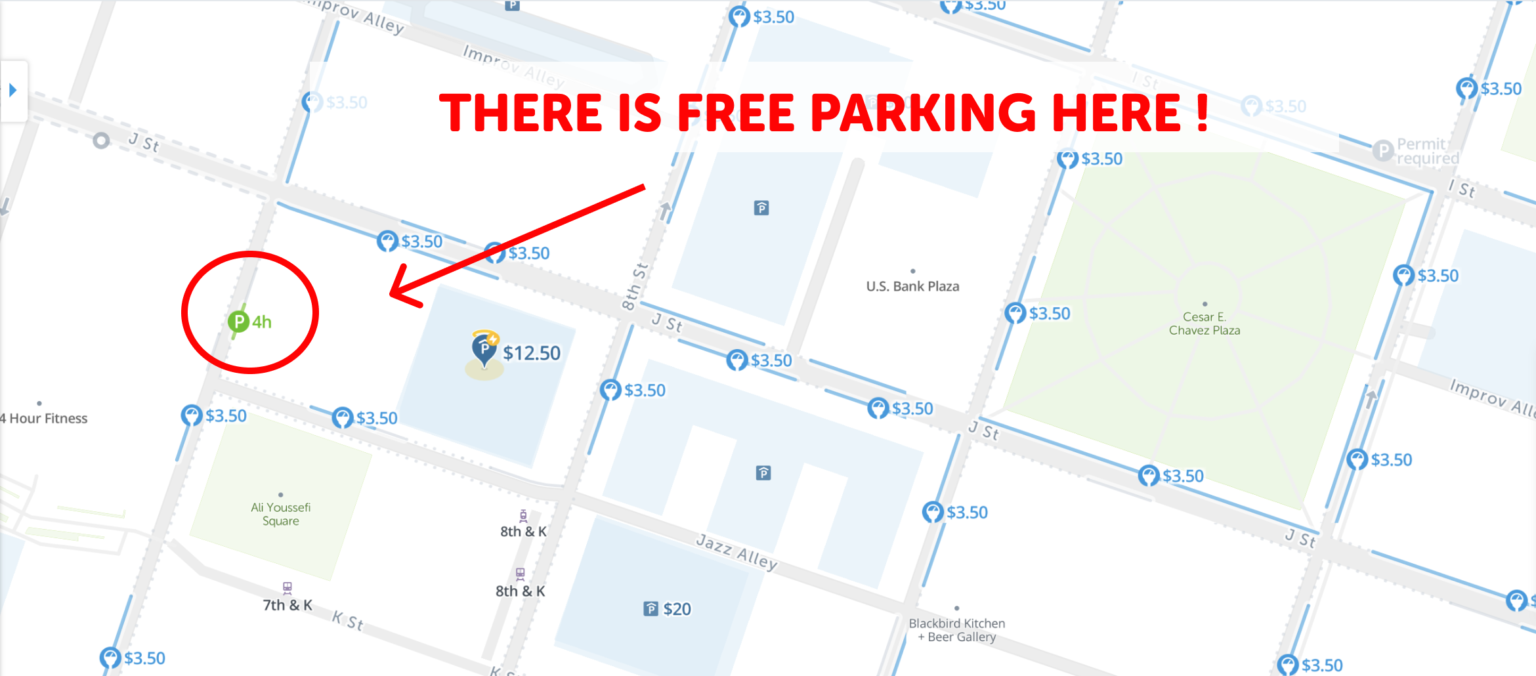 2024 Map Of Free Parking In Sacramento CA SpotAngels