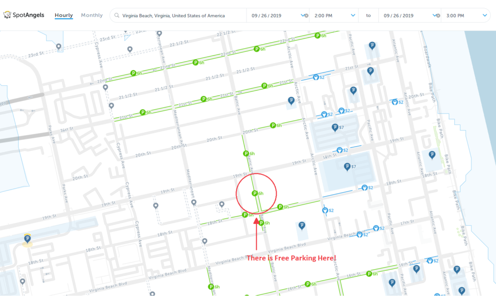 2023 Map of Free Parking in Virginia Beach, VA SpotAngels