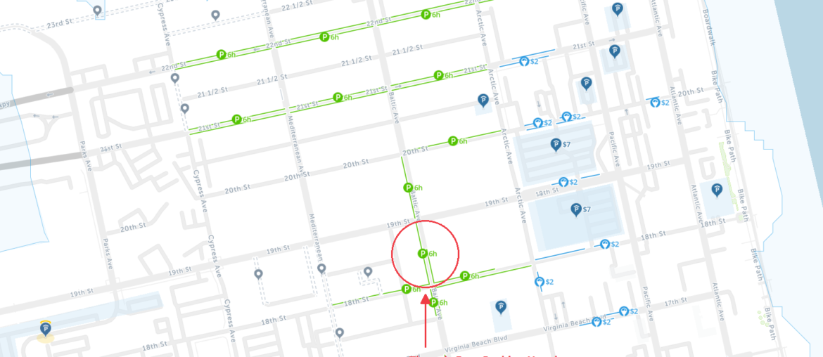 virginia beach free parking map