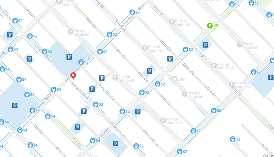 santa monica free parking map