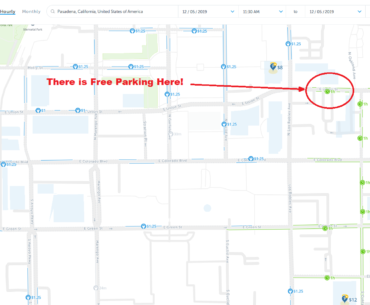 free parking in pasadena parking map