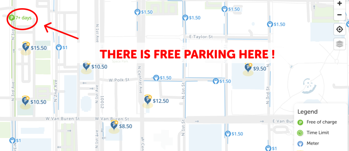 Phoenix Parking Map