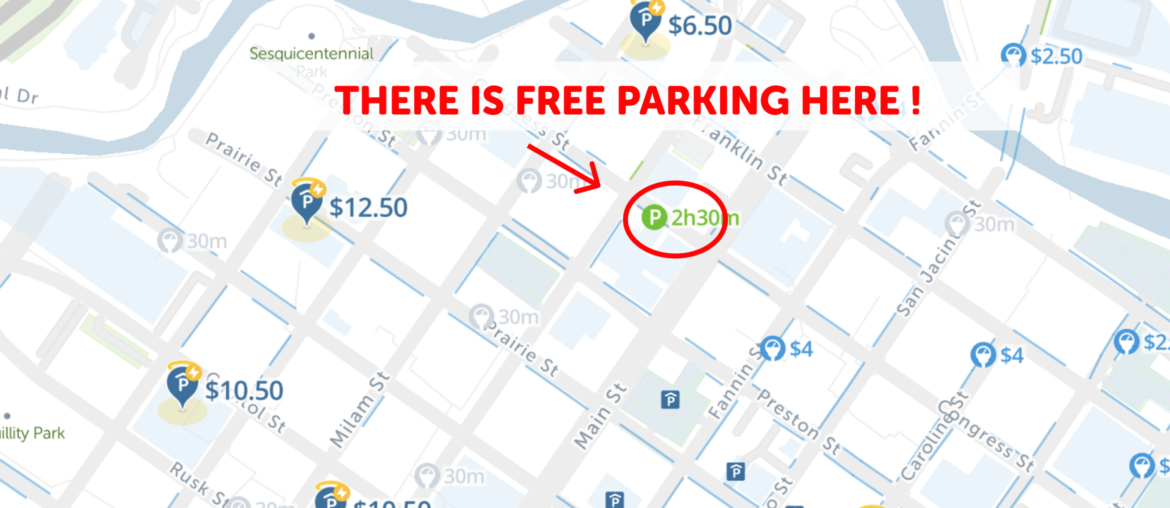 Houston Free Parking Map