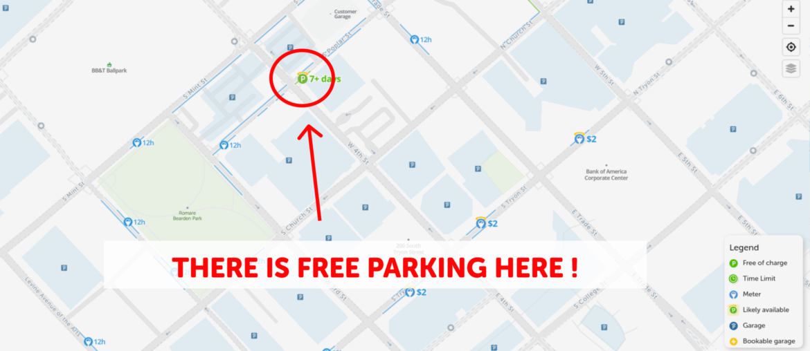 Charlotte Parking Map