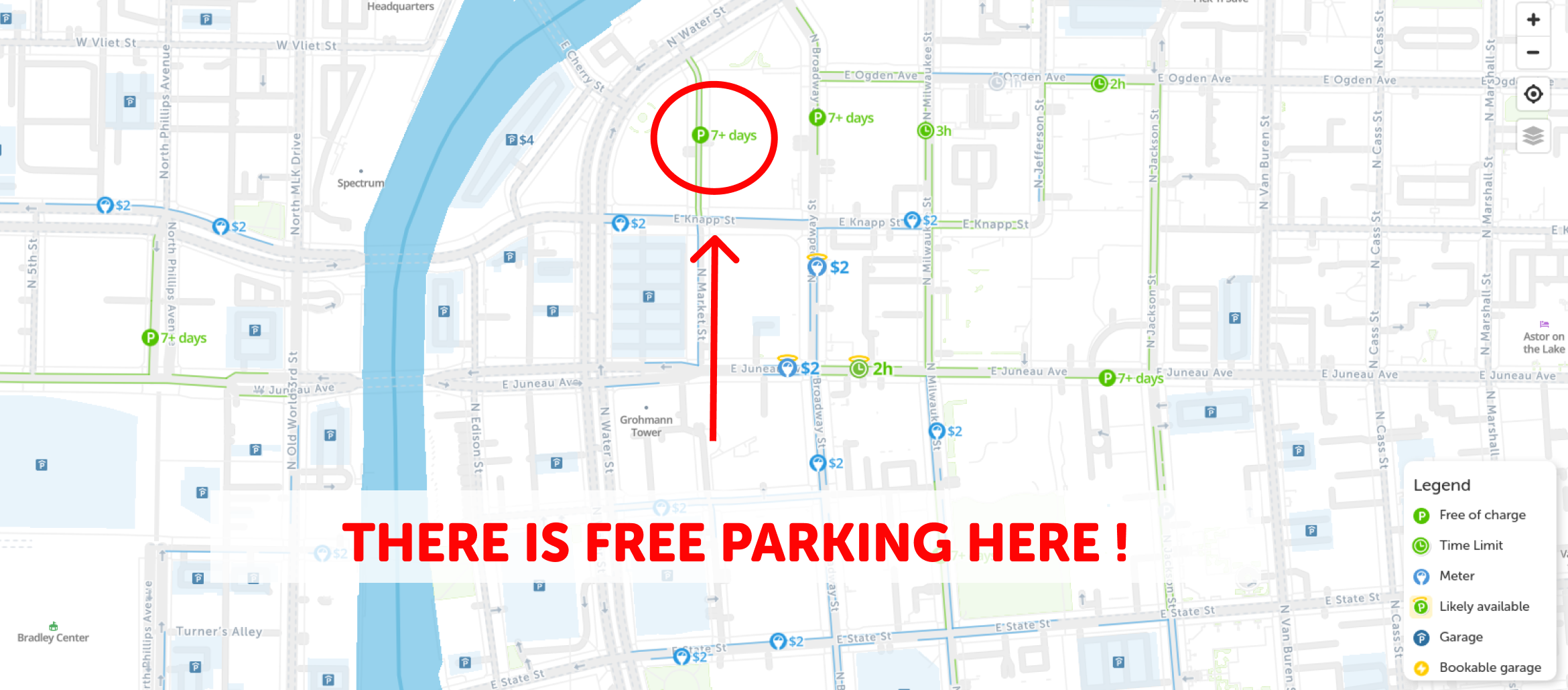Milwaukee WI Free Parking 