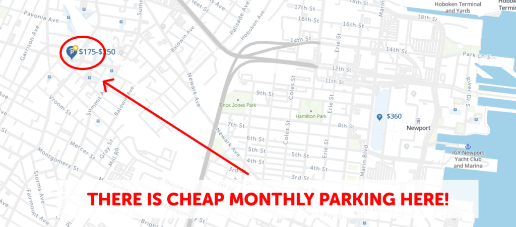 Jersey City Monthly Parking Map