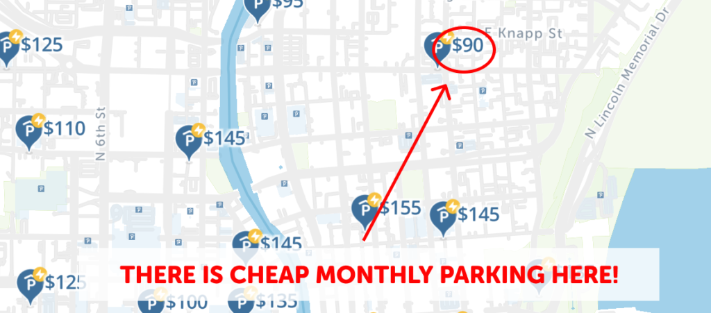 Milwaukee Monthly Parking Map- SpotAngels