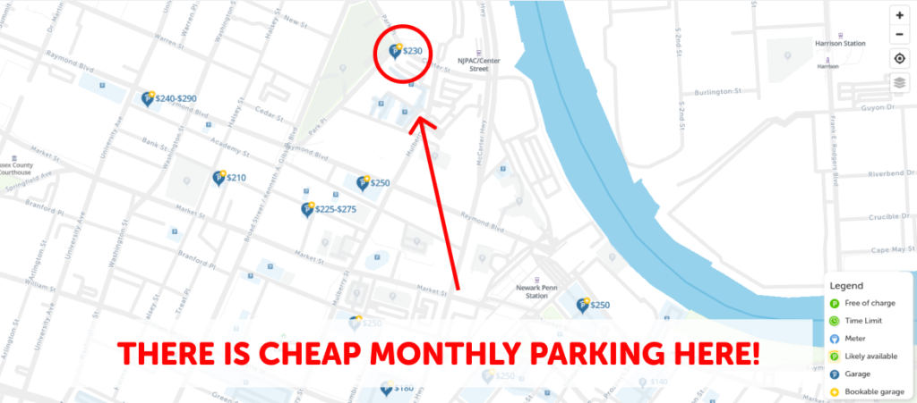 Newark Monthly Parking Map- SpotAngels