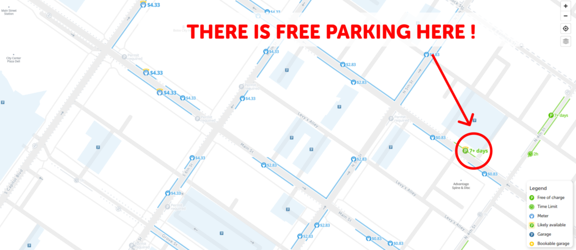 Boise Monthly Parking Map