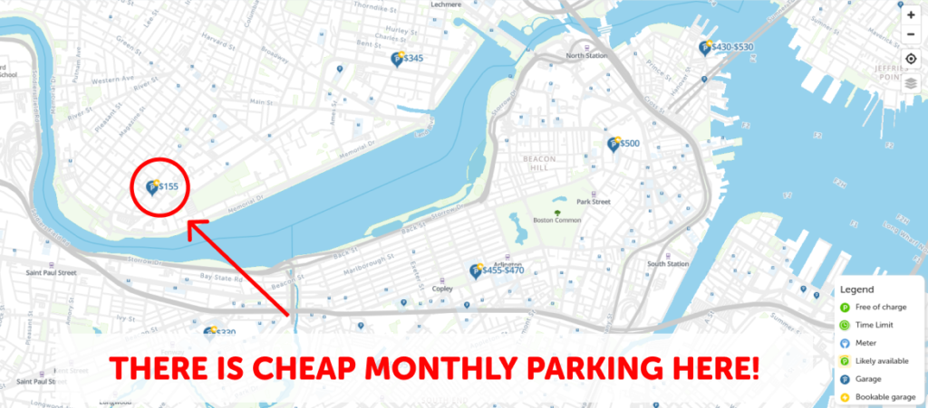 Boston Monthly Parking Map