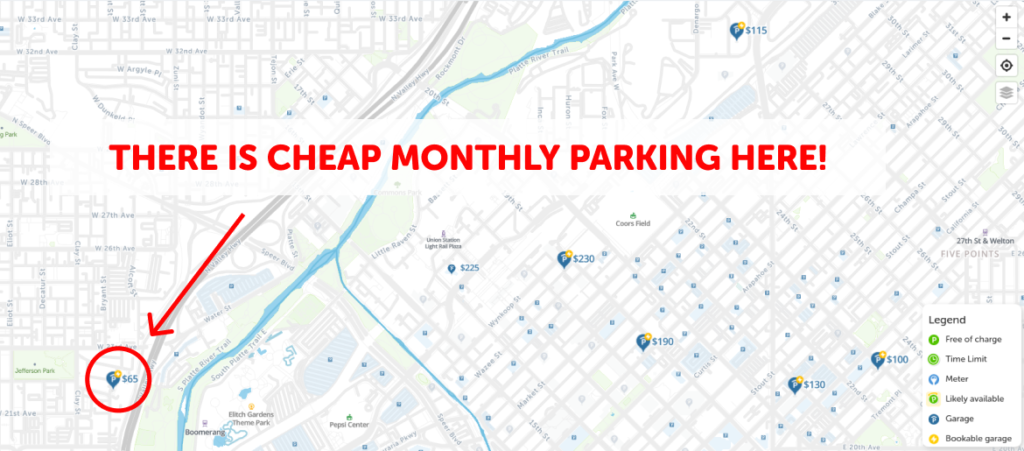 Denver Monthly Parking Map