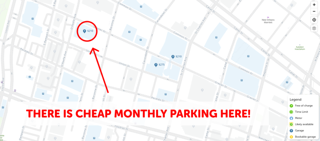 New Orleans Monthly Parking Map