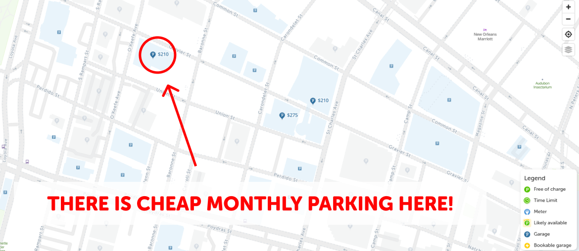 New Orleans Monthly Parking Map