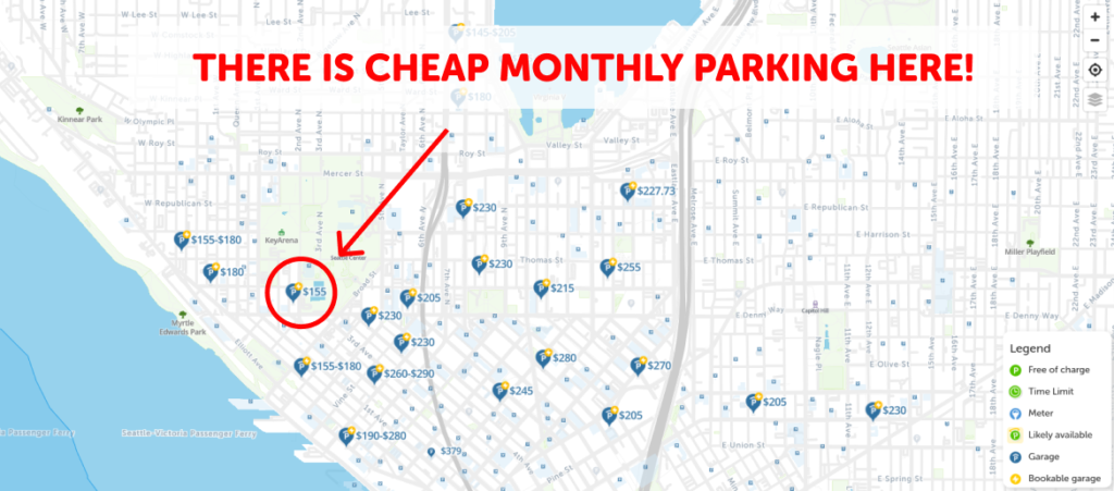 Seattle Monthly Parking Map