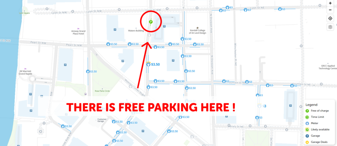 grand rapids parking map