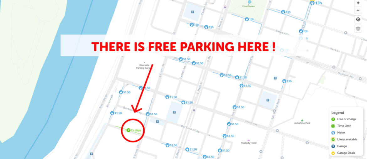 Memphis parking map