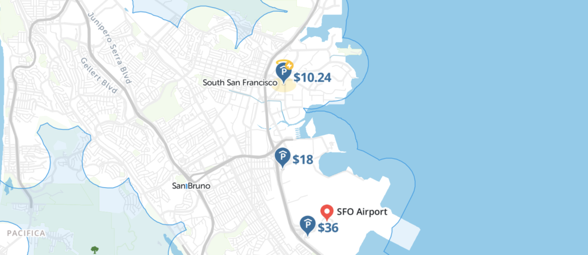 SFO airport parking map
