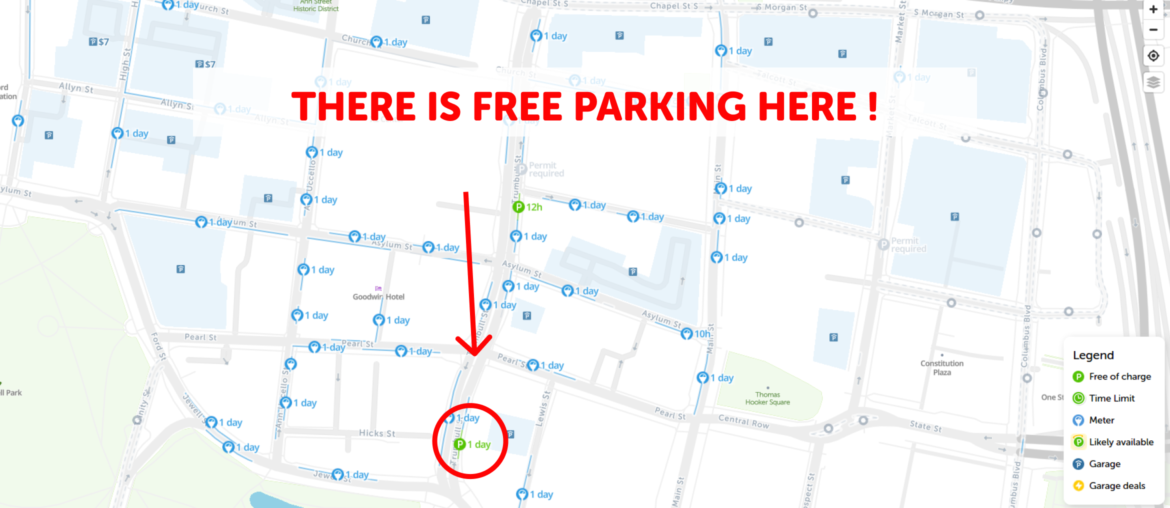 Hartford parking map