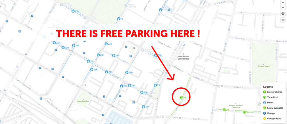 New Haven parking map