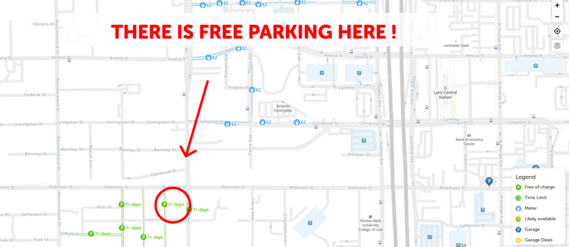 Orlando parking map