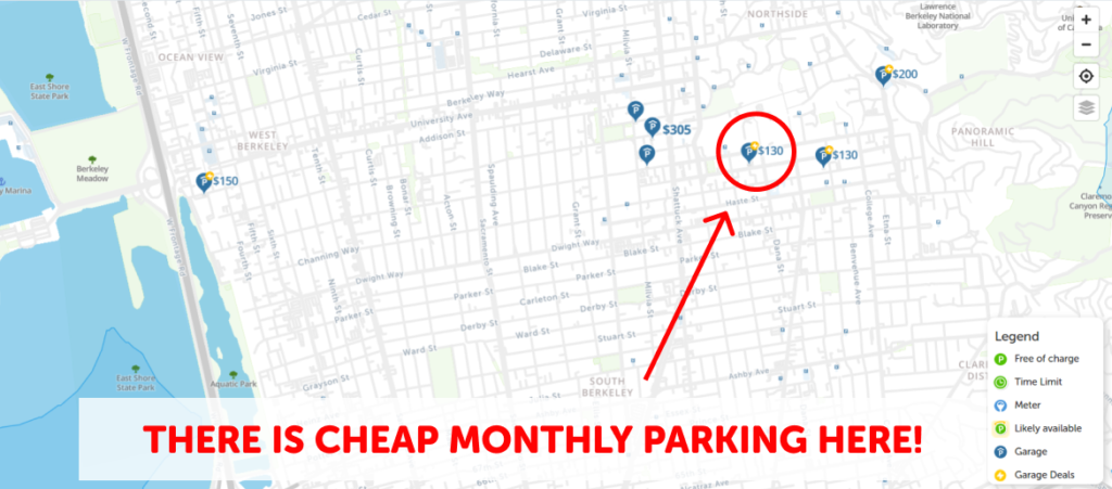 Berkeley Monthly Parking Map