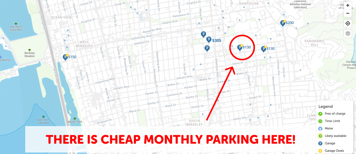 Berkeley Monthly Parking Map