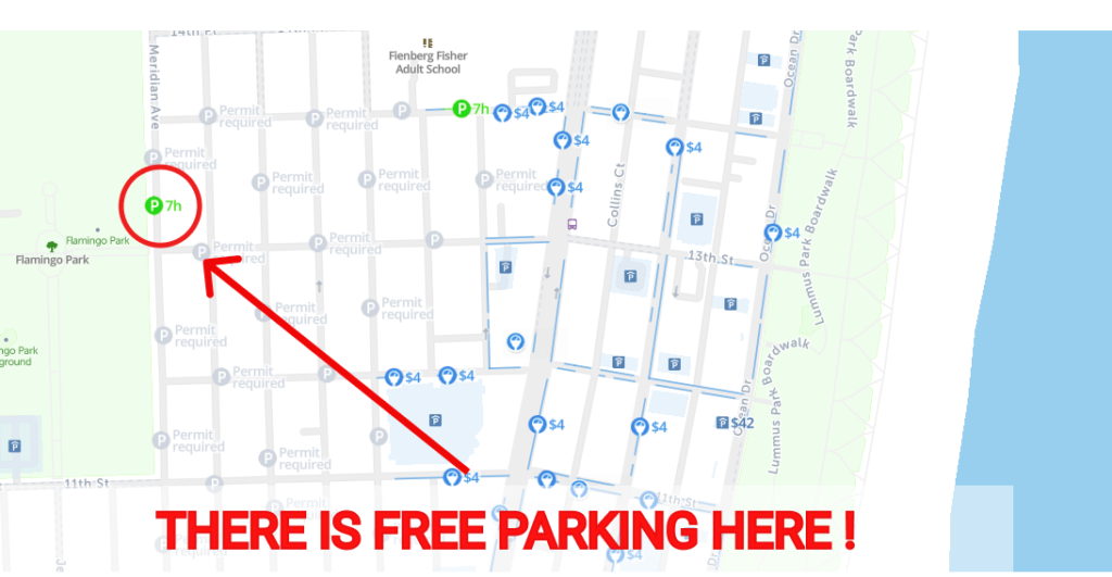 2025 Map of Free Parking in Miami Beach SpotAngels