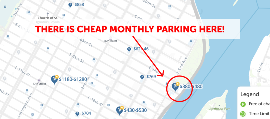 Upper East Side Monthly Parking Deals