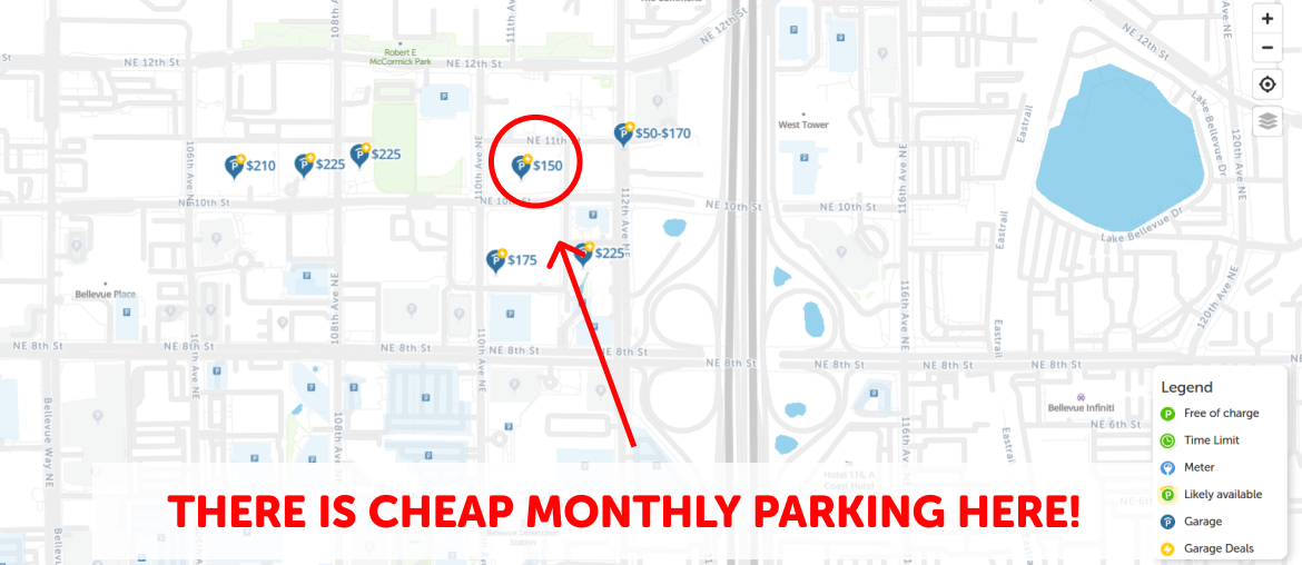 bellevue Monthly Parking Map