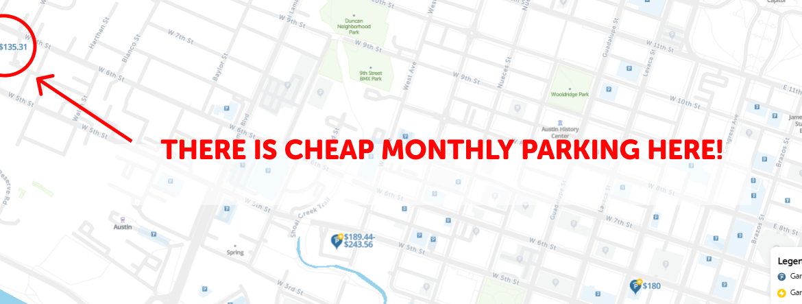 Austin Monthly parking map
