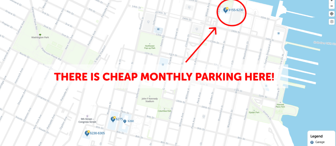 Hoboken Monthly Parking Map