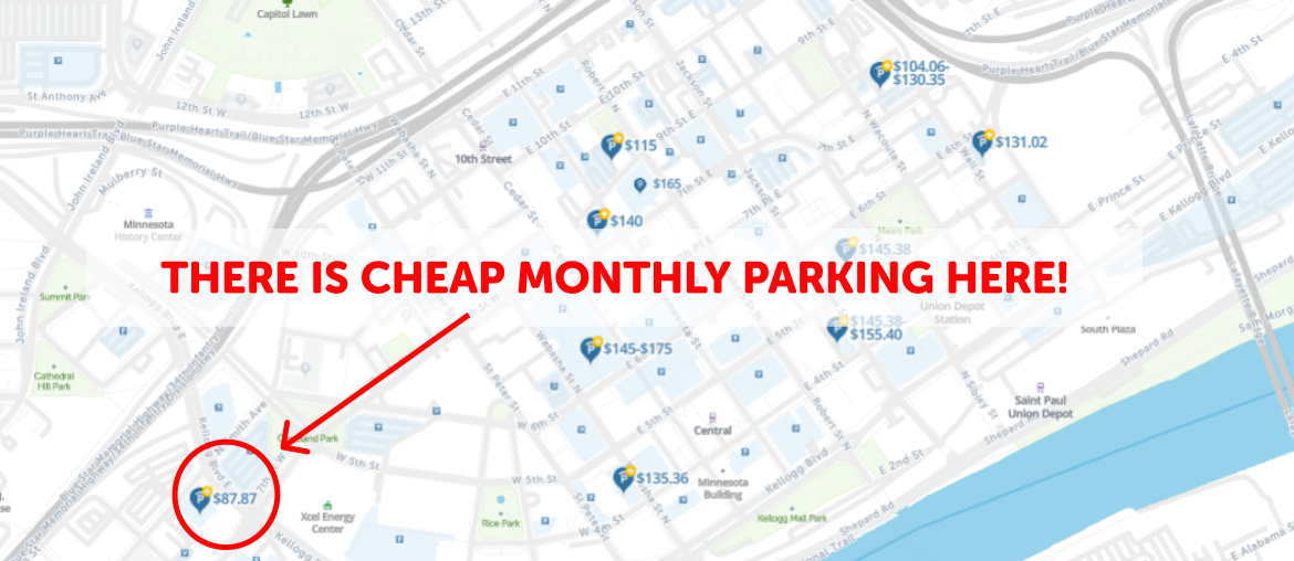 St Paul Monthly Parking Map